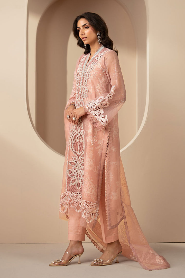 3 Piece Embroidered Organza Suit Eid Collection DS2604B-SML-00B