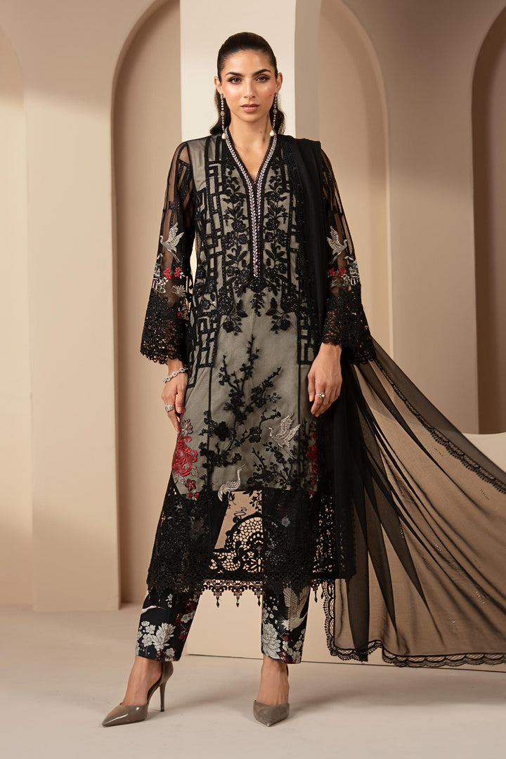 3 Piece Embroidered Net Suit Eid Collection DS2607B-SML-00B