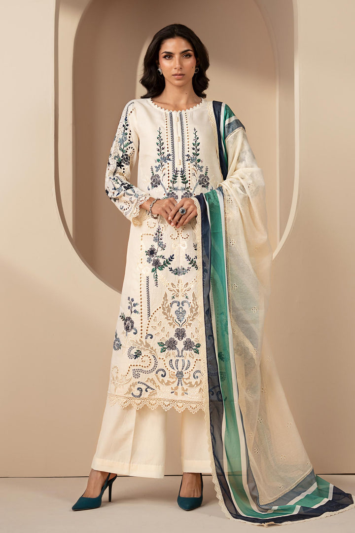 3 Piece Embroidered Jacquard Lawn Suit Eid Collection DS2609B-SML-00B