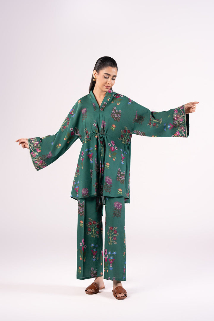 2 Pc Embroidered Slub Lawn Suit m-basic Casuals MBCS187-ESM-DGR