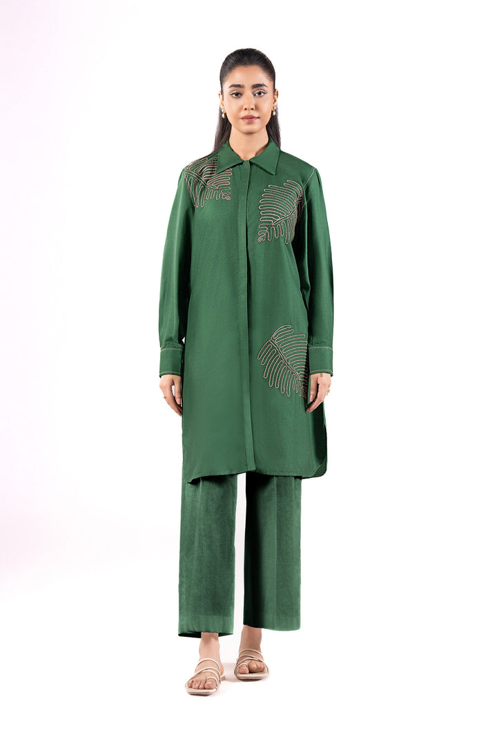 Embroidered Ripstop Shirt m-basic Casuals MBCS056-ESM-GRN