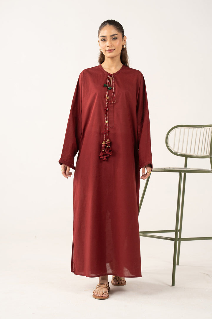 2 Pc Dyed Slub Lawn Suit m-basic Casuals MB26104-ESM-MRN