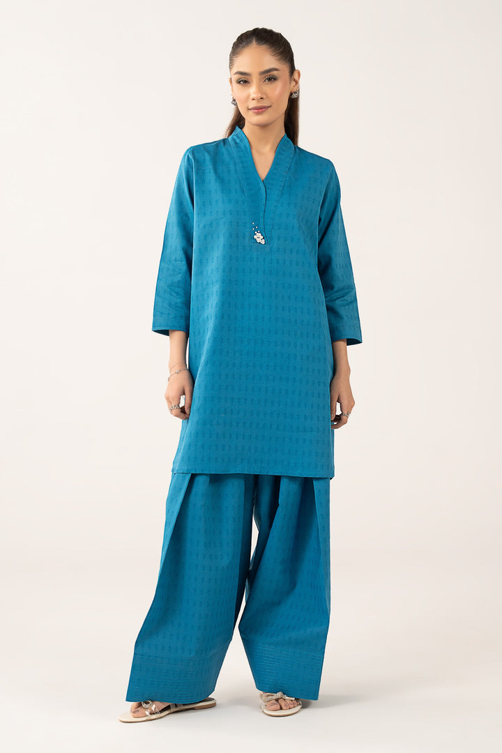 2 Pc Dyed Dobby Cotton Suit m-basic Casuals MB26108-ESM-TBU