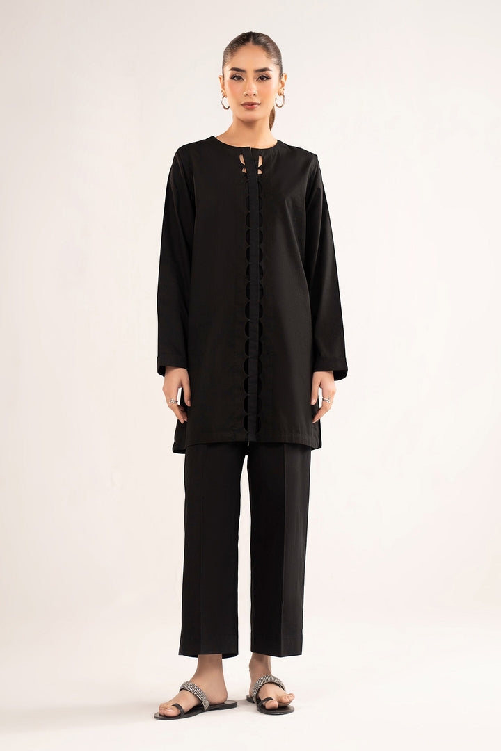 2 Pc Dyed Pinstripe Cotton Suit m-basic Casuals MB26111-ESM-BLK