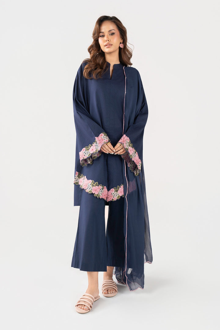 2 Pc Embroidered Dobby Cotton Suit m-basic Casuals MB26118-ESM-NBU