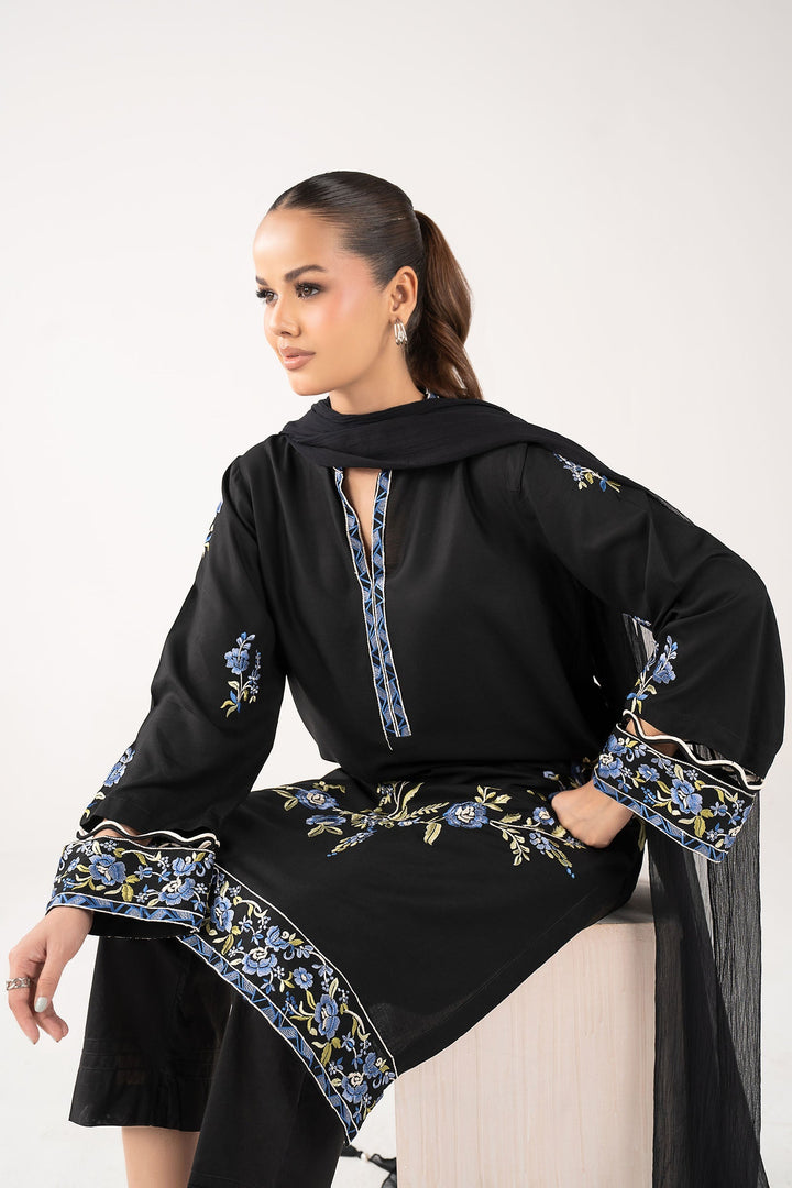 2 Pc Embroidered Arabic Lawn Suit m-basic Casuals MB26120-ESM-BLK