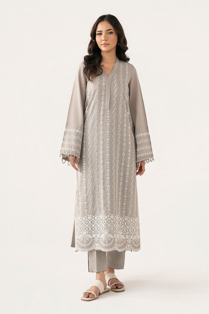 2 Pc Embroidered Lawn Suit m-basic Casuals MB0128B-ESM-GRY