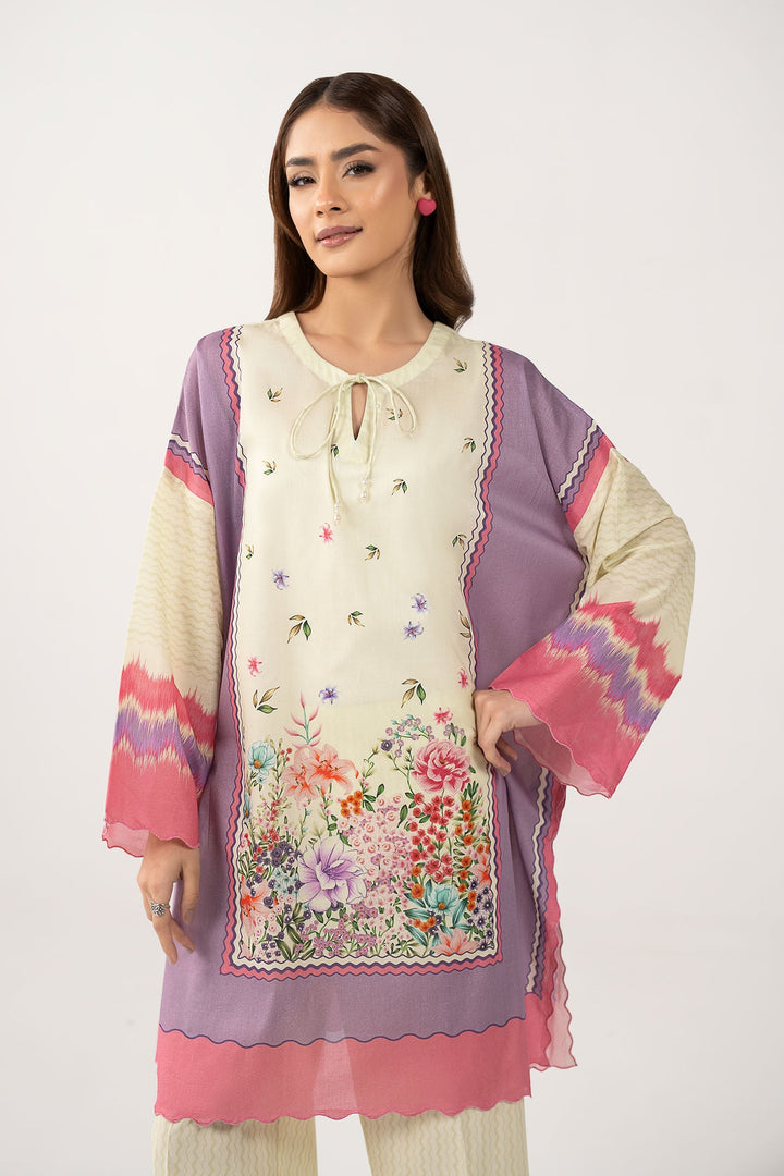 2 Pc Printed Lawn Suit m-basic Casuals MB26138-ESM-PNK