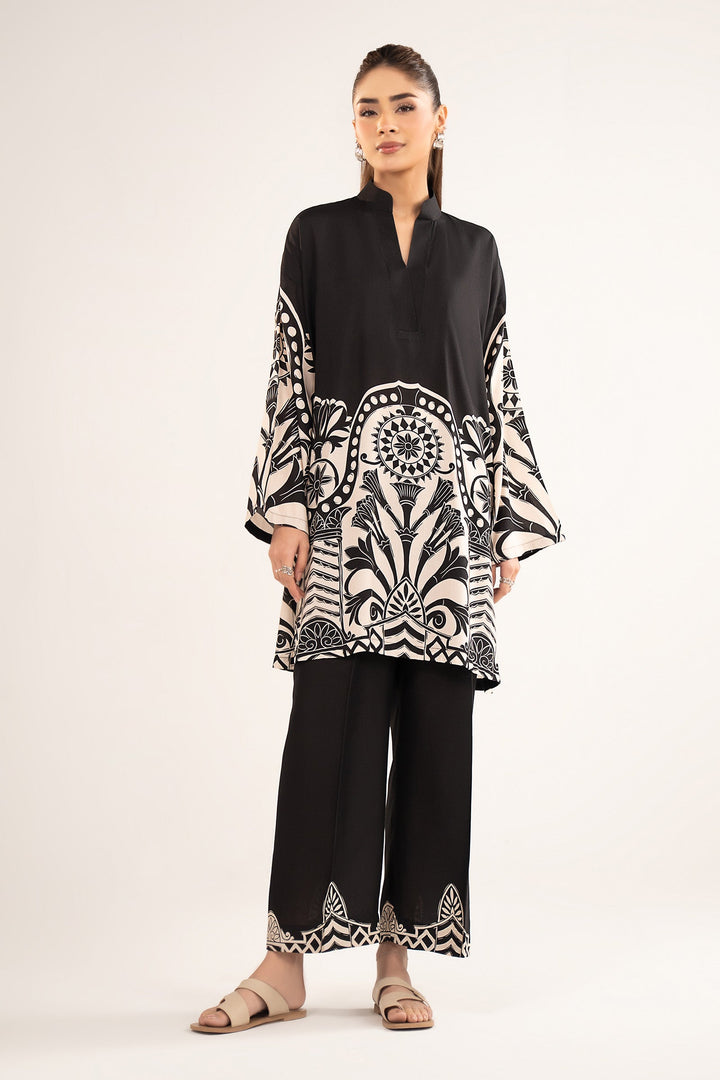 2 Pc Printed Arabic Lawn Suit m-basic Casuals MB26143-ESM-BLK
