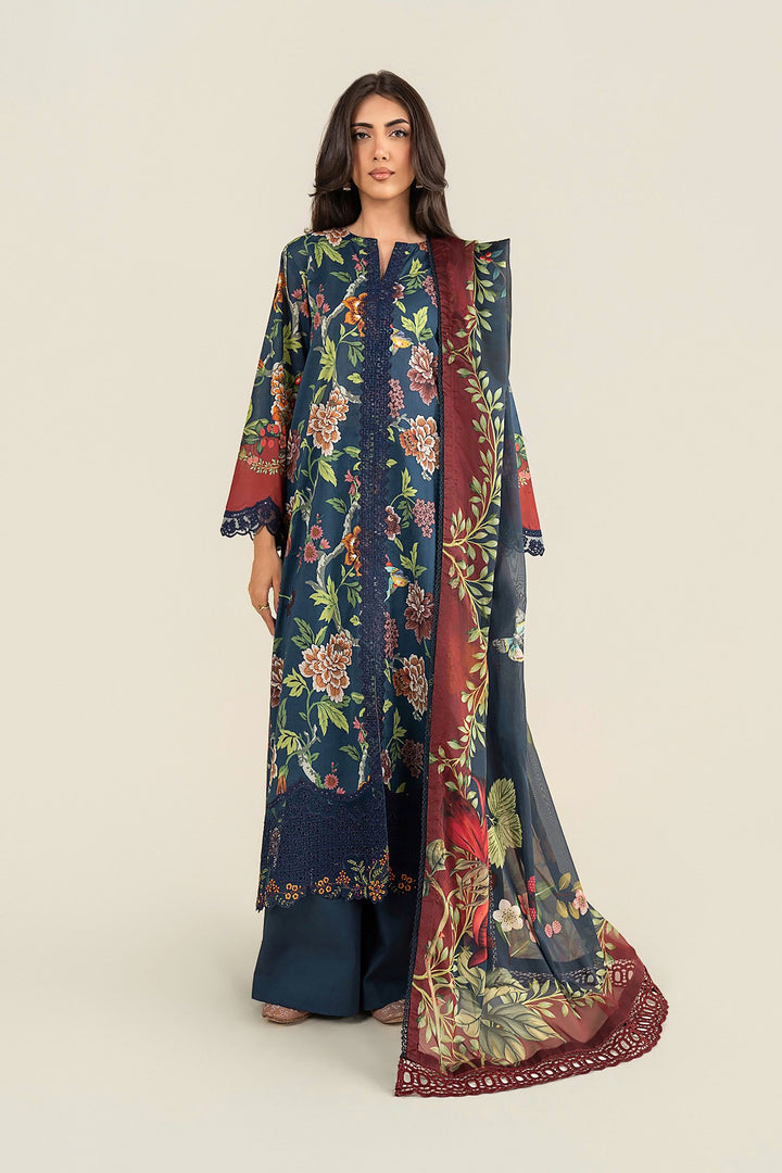 3 Pc Embroidered Lawn Suit m-basic 3 Piece MB26162-ESM-BLU
