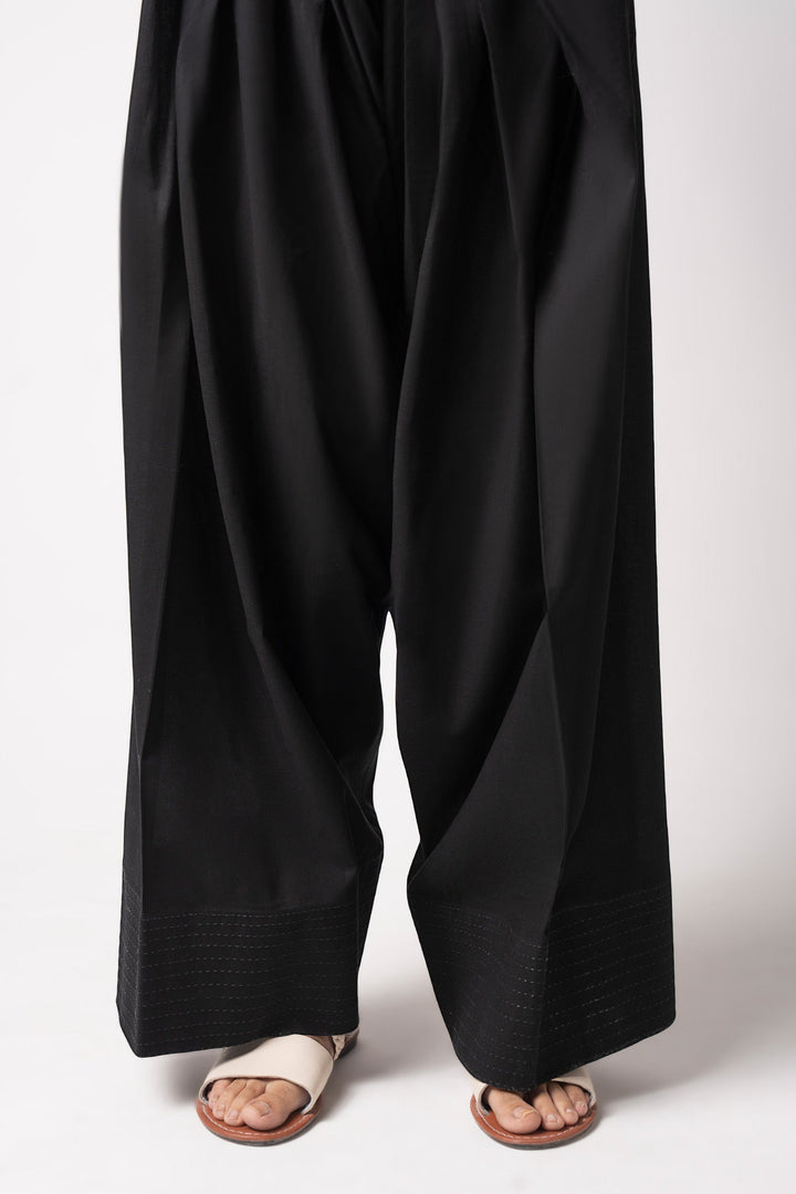 Dyed Cambric Shalwar Bottoms MB26178-ESM-BLK