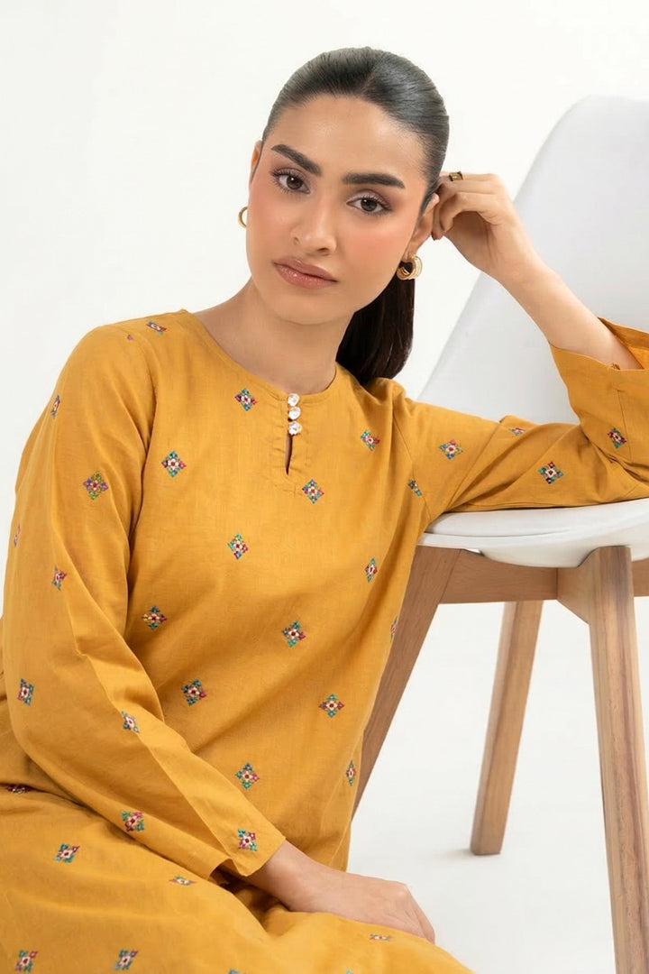 Embroidered Crosshatch Lawn Shirt Eid Collection MB26193-ESM-YLW
