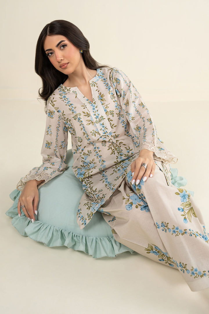2 Pc Printed Lawn Suit m-basic Casuals MB26224-ESM-BEG