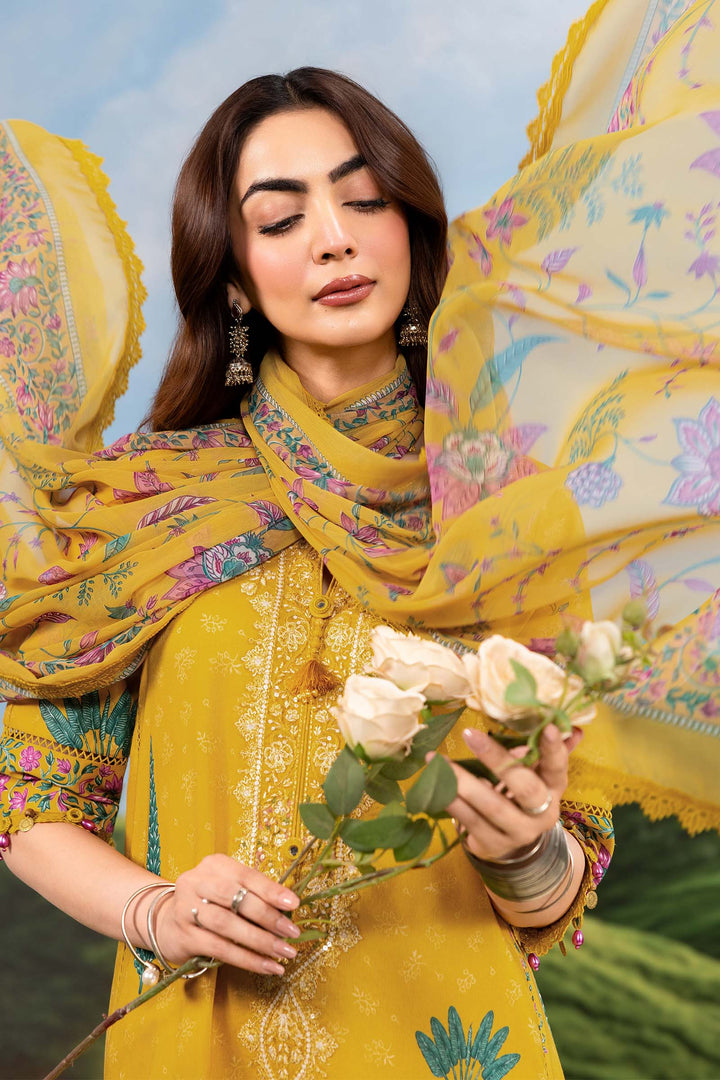 3 Pc Unstitched Embroidered Lawn Suit Eid Collection MB1403A-999-MTD