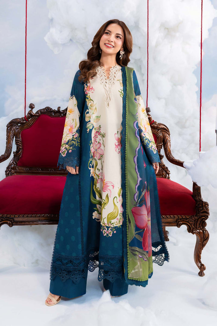 3 Pc Unstitched Embroidered Lawn Suit Eid Collection MB1405B-999-NBU
