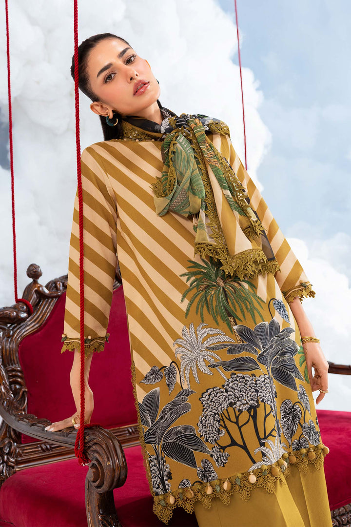 3 Pc Unstitched Embroidered Lawn Suit Eid Collection MB1408A-999-MTD