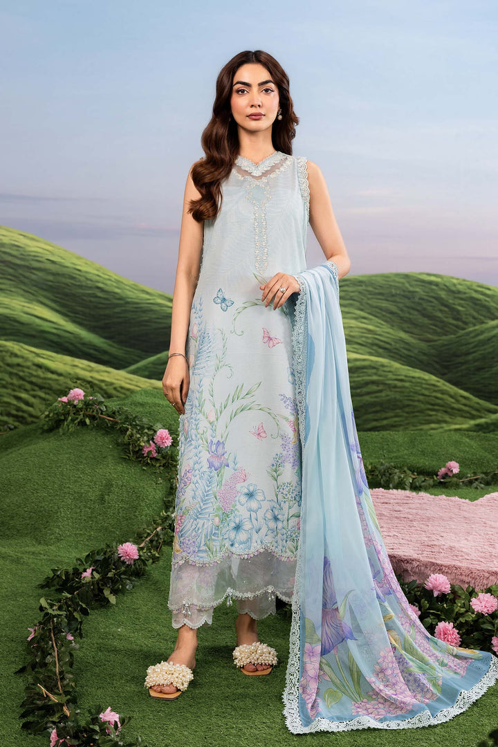 3 Pc Unstitched Embroidered Lawn Suit Eid Collection MB1410A-999-SBL