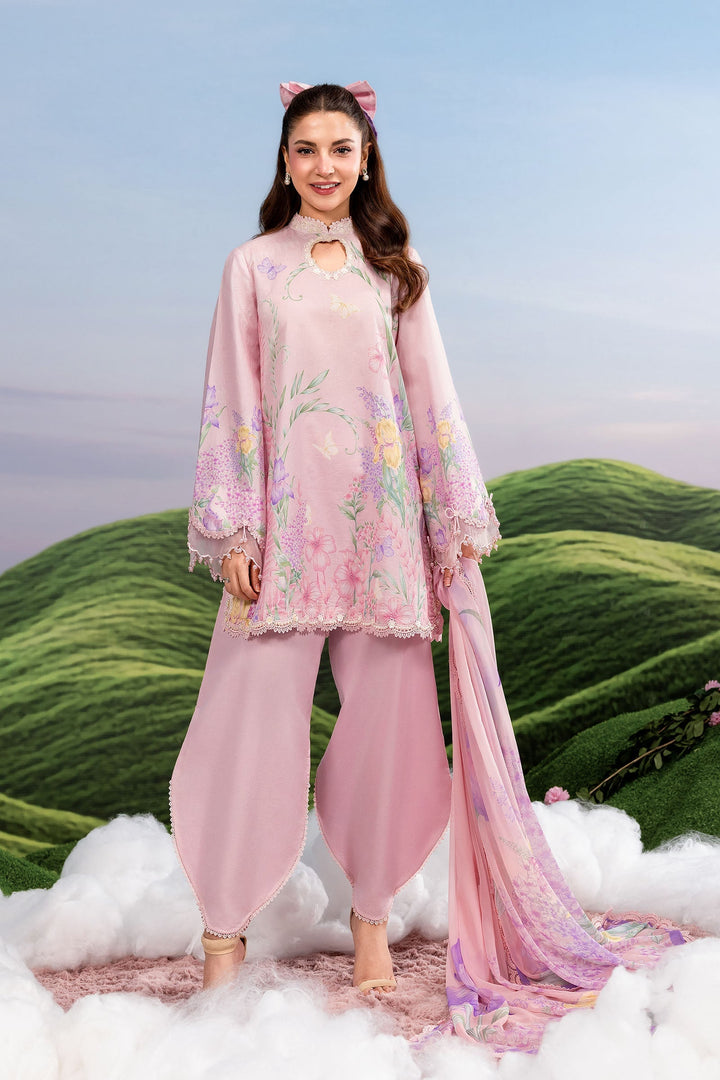3 Pc Unstitched Embroidered Lawn Suit Eid Collection MB1410B-999-PNK