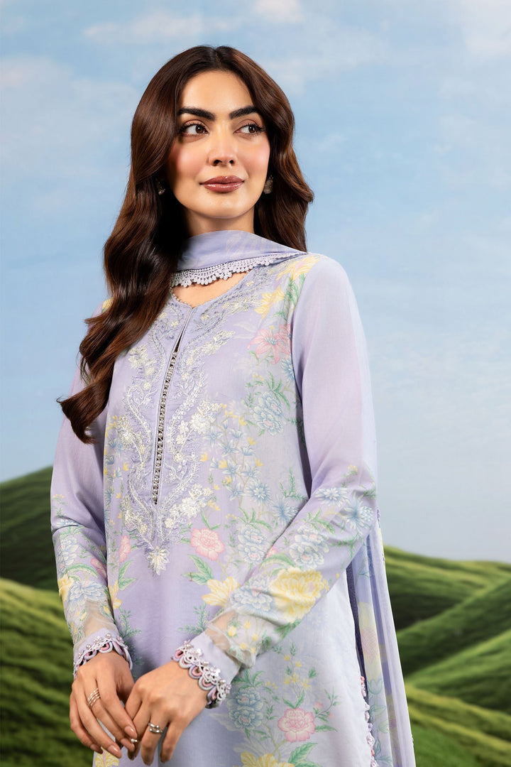 3 Pc Unstitched Embroidered Lawn Suit Eid Collection MB1411B-999-LIA