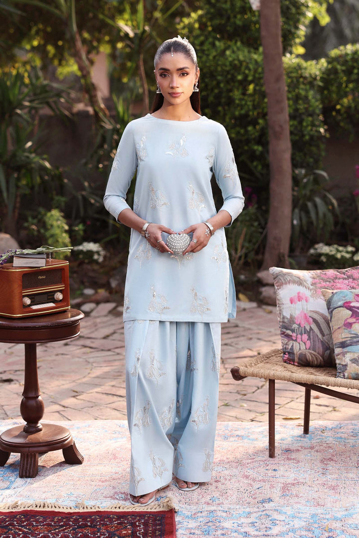 2 Pc Embroidered Yarn Dyed Cotton Silk Suit Eid Collection MBF2612-ESM-IBU