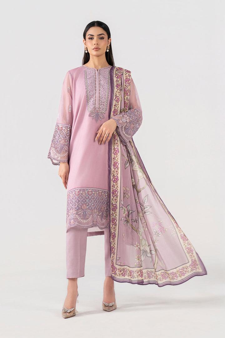 3 Pc Embroidered Silk Cotton Net Suit m-basic Formal MBSP802-SML-LIA