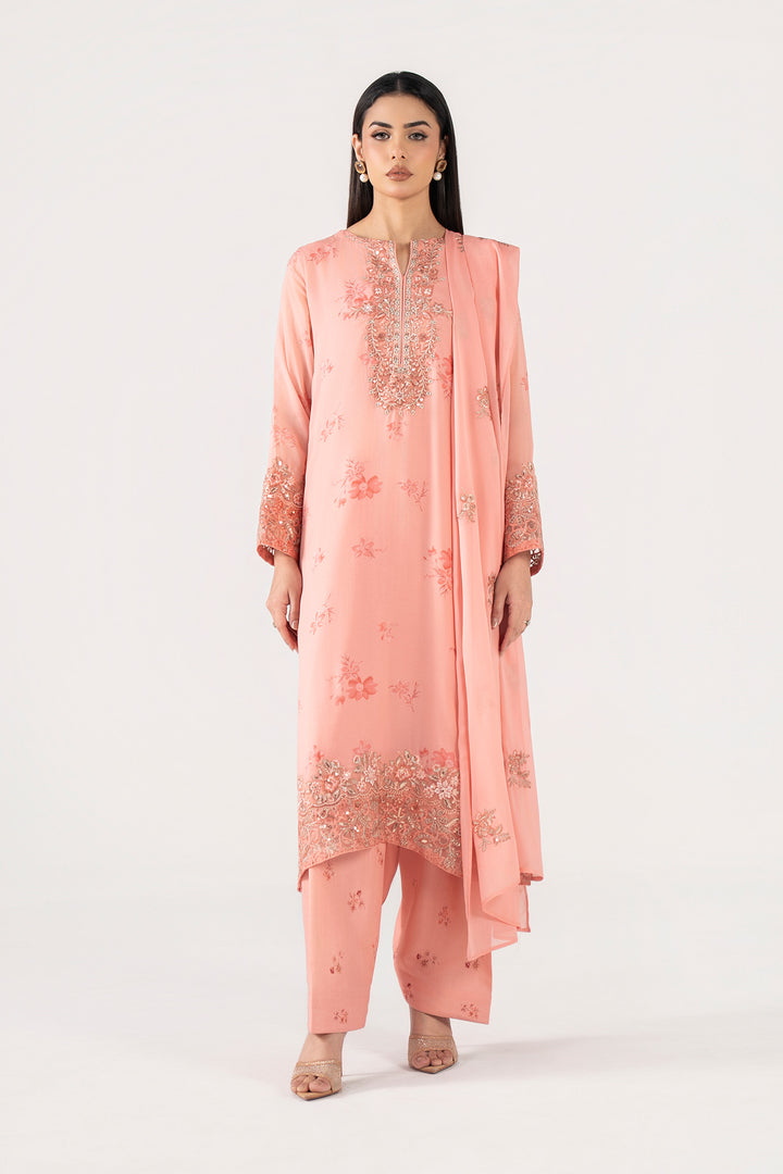 3 Pc Embroidered Chiffon Suit m-basic Formal MBSP807-SML-CRL