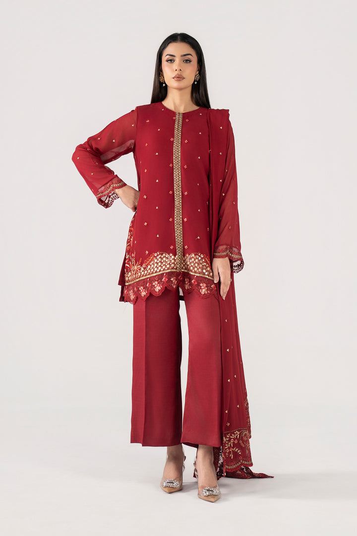 3 Pc Embroidered Chiffon Suit m-basic Formal MBSP808-SML-DRD