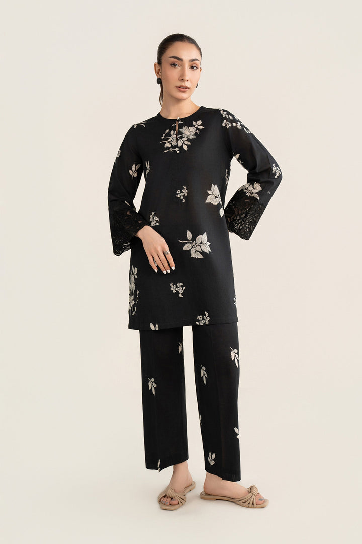 2 Pc Printed Cambric Suit m-basic Casuals MBMN008-ESM-BLK