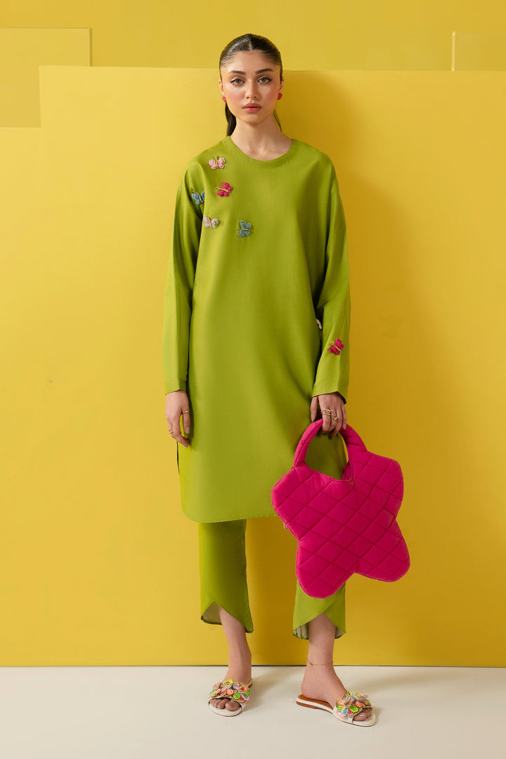 2 Pc Dyed Arabic Lawn Suit m-basic Casuals MBSST17-ESM-GRN