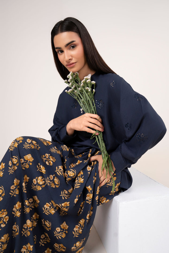 2 Pc Embroidered Arabic Lawn Skirt Set Eid Collection MBSST83-ESM-NBU