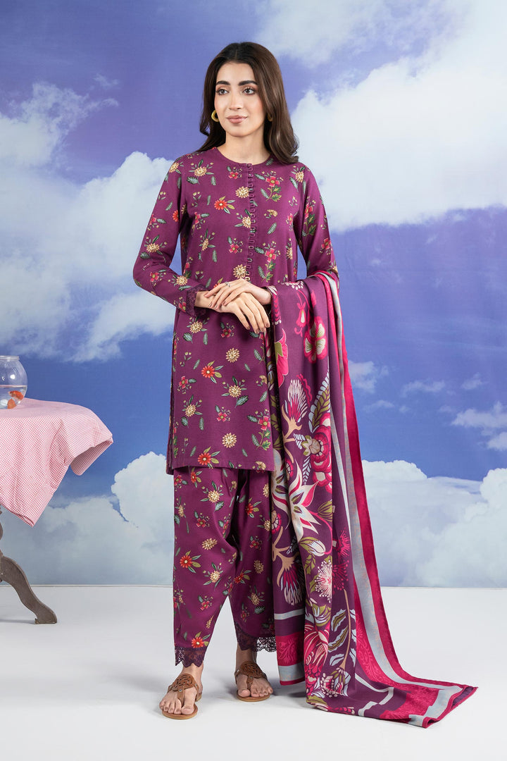 3 Pc Embroidered Khaddar Suit m-basic 3 Piece MBP505A-ESM-MGT