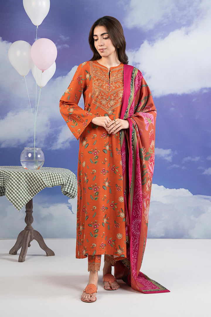 3 Pc Embroidered Khaddar Suit m-basic 3 Piece MBP505B-ESM-0RT