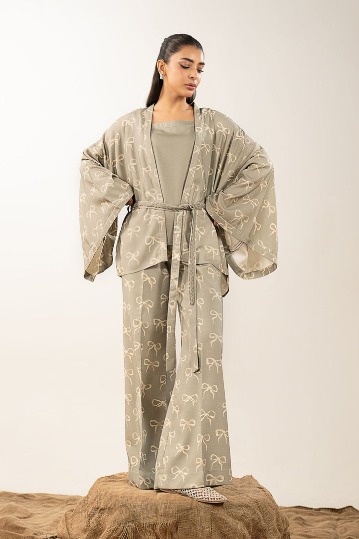 2 Pc Printed Twill Suit m-basic Casuals MBW102B-ESM-GRY