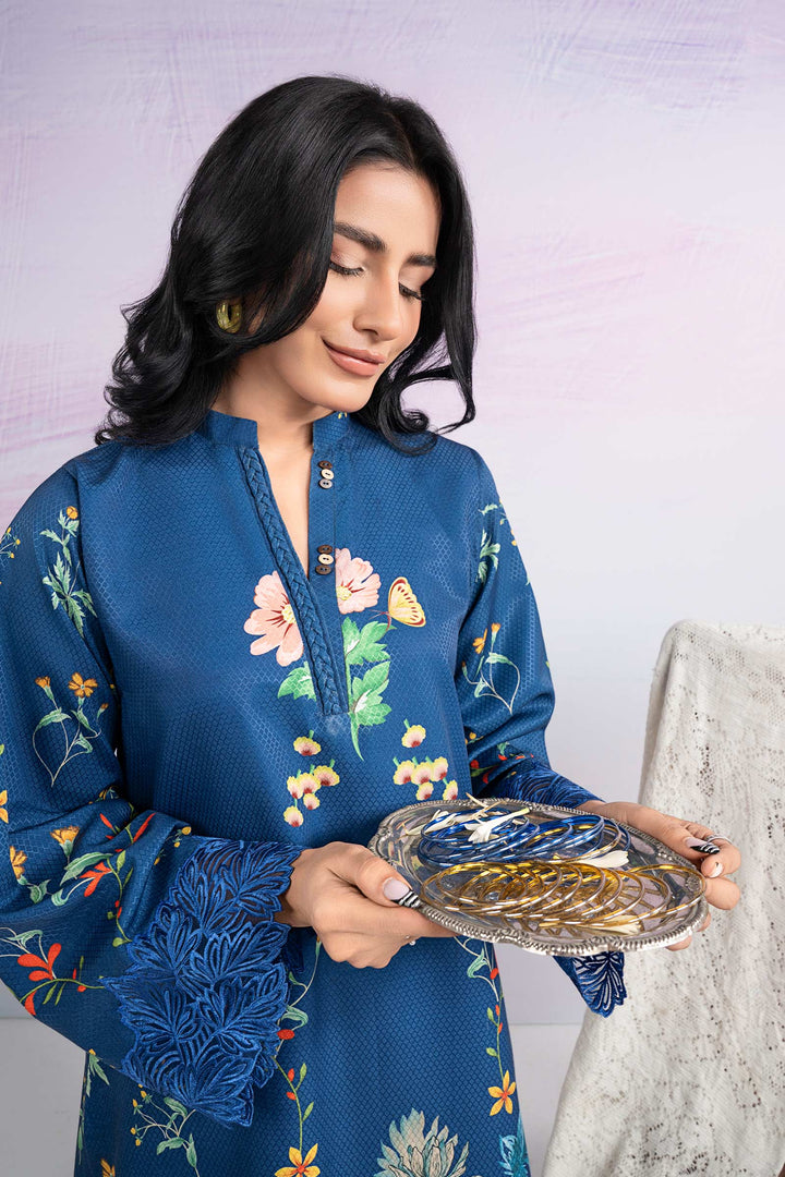 2 Pc Embroidered Dobby Viscose Suit m-basic Casuals MBWC124-ESM-BLU