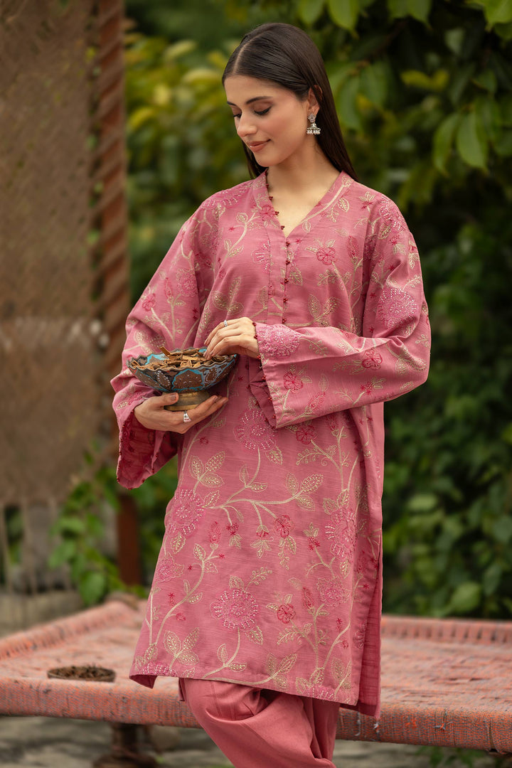 Embroidered Cotton Dobby Shirt m-basic Casuals MBWC033-ESM-TPN