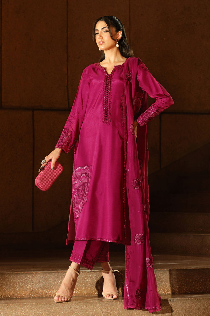 3 Piece Embroidered Tissue Silk Suit New Arrivals MBS2522-ESM-SPK