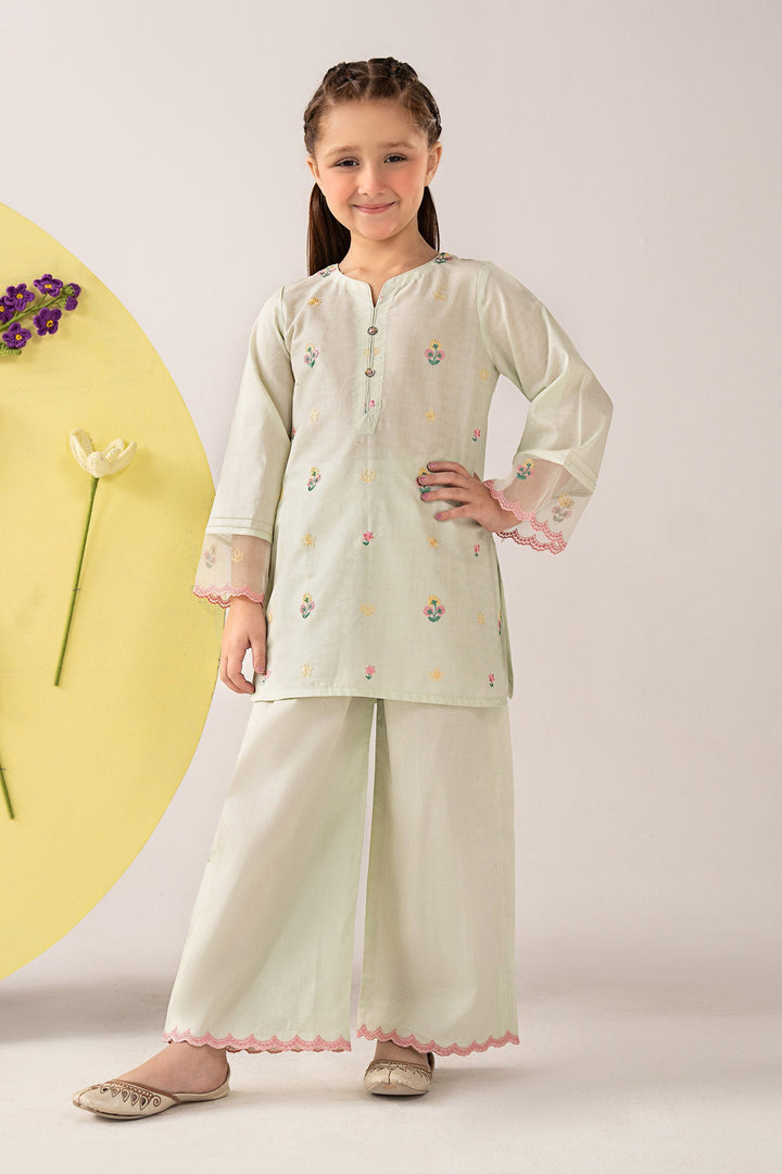 2 Piece Embroidered Dobby Lawn Suit Kids MDA2603-023-LGN