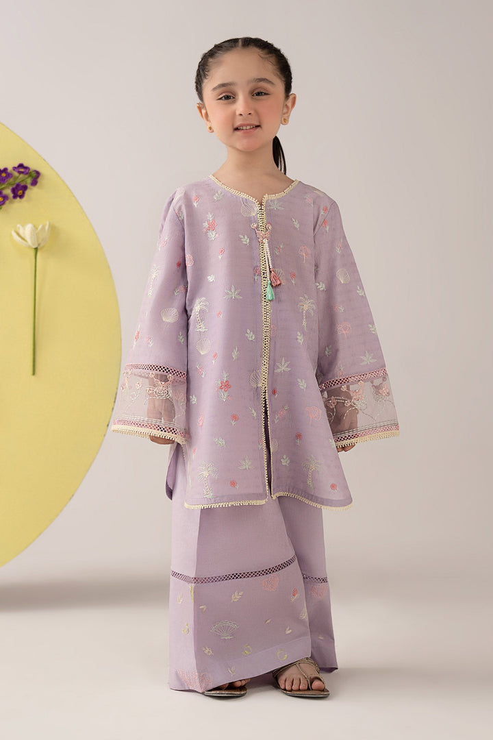 2 Piece Embroidered Dobby Lawn Suit Kids MDA2604-023-LIA