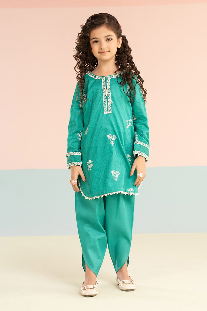 2 Piece Embroidered Dobby Lawn Suit Kids MDF2601-023-SGR