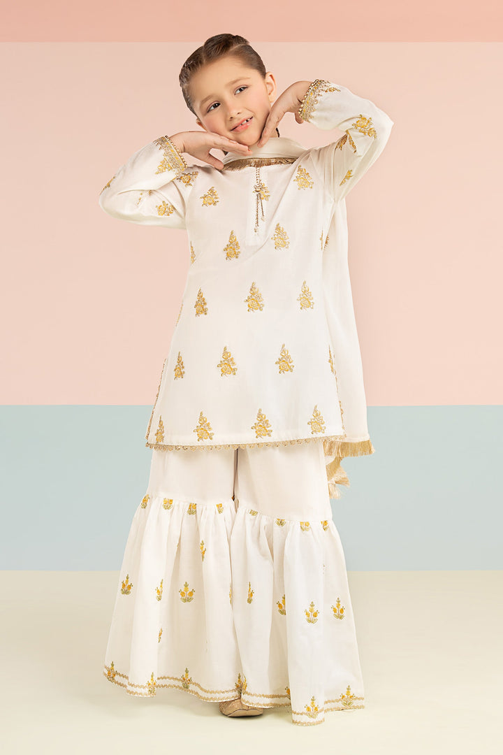3 Piece Embroidered Dobby Lawn Suit Kids MDF2604-023-WAY