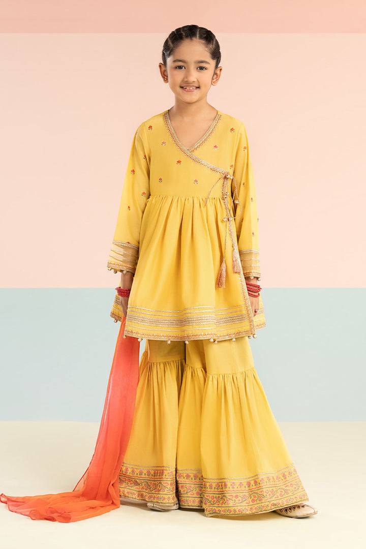 3 Piece Embroidered Lawn Suit Kids MDF2617-023-YLW