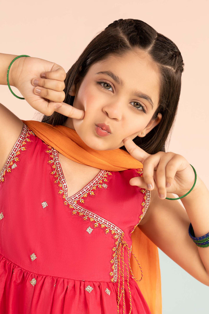 3 Piece Embroidered Lawn Suit Kids MDF2619-023-PNK