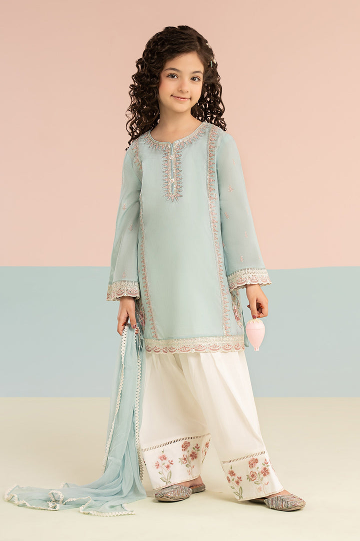 3 Piece Embroidered Lawn Suit Kids MDF2620-023-BLU