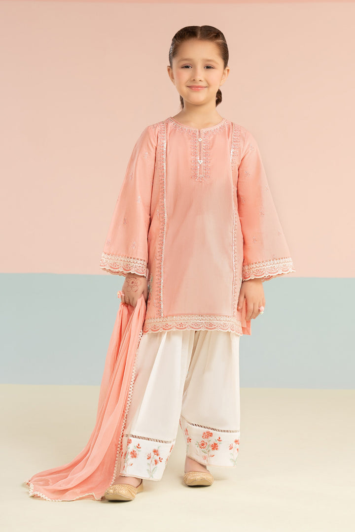 3 Piece Embroidered Lawn Suit Kids MDF2620-023-PNK