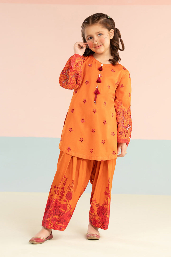 2 Piece Embroidered Lawn Suit Kids MDF2630-023-ORG