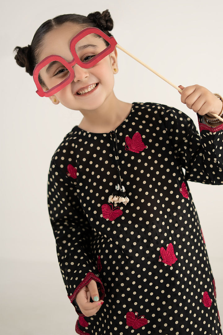 2 Piece Embroidered Lawn Suit Kids MDF2650-023-BLK