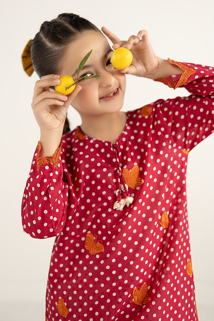 2 Piece Embroidered Lawn Suit Kids MDF2650-023-RED