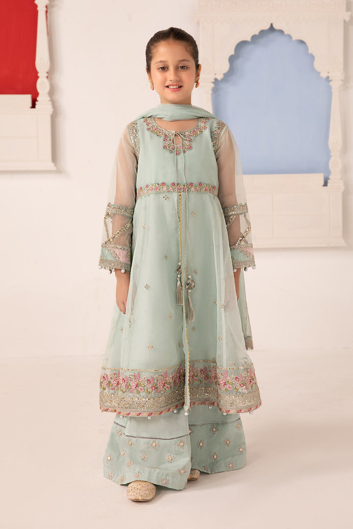 3 Piece Embroidered Organza Suit Kids MSA2418-023-FRZ