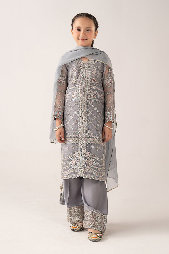 3 Piece Embroidered Organza Suit Eid Collection MSF2648-023-BLU