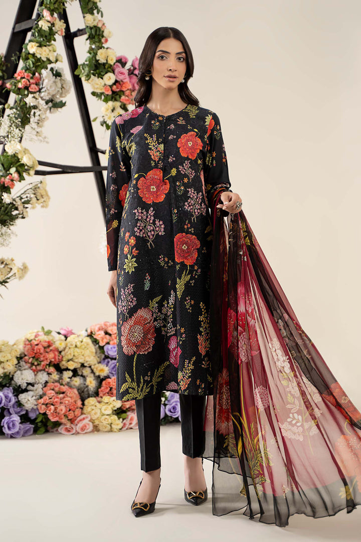 3 Piece Embroidered Lawn Suit | MPS-2607-B Stitched MS2607B-SML-00B